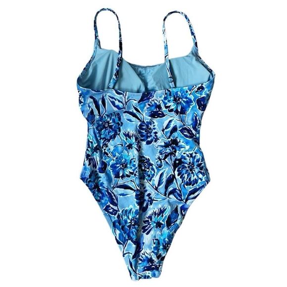 Andie Swim The Amalfi One piece Bathing Suit Bluf Blue NWT Large - Picture 4 of 7
